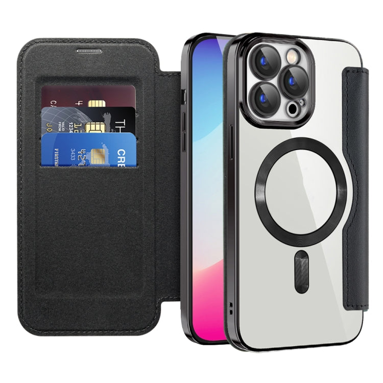 For iPhone 15 Shield MagSafe RFID Anti-theft Leather Phone Case(Blue) - iPhone 15 Cases by PMC TechLife | Online Shopping South Africa | PMC TechLife | Buy Now Pay Later Mobicred