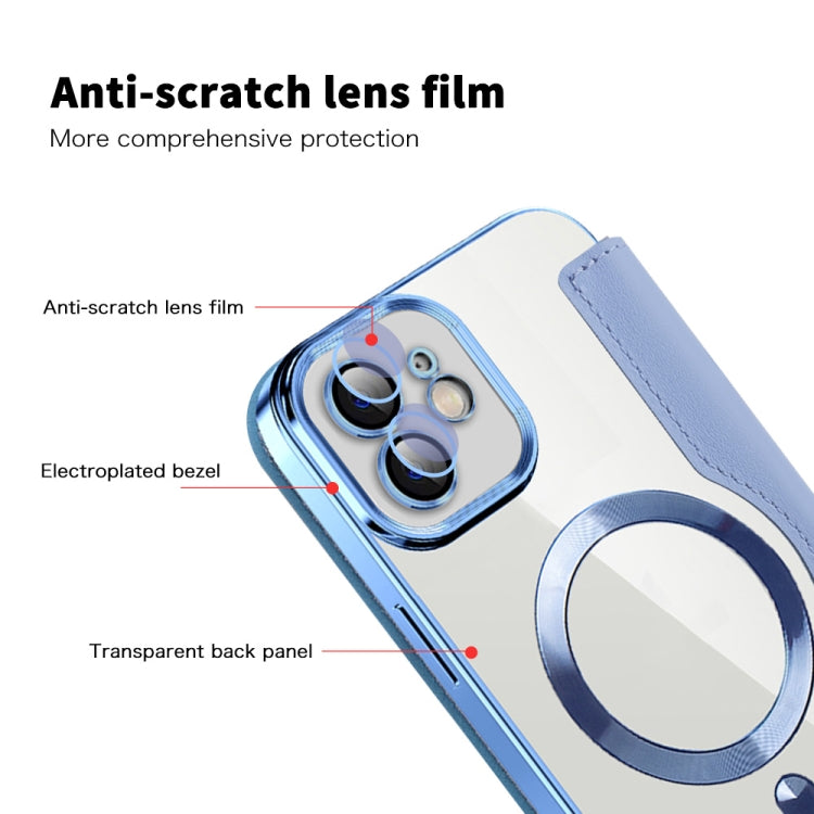 For iPhone 16 Shield Magsafe RFID Anti-theft Rhombus Leather Phone Case(Purple) - iPhone 16 Cases by PMC TechLife | Online Shopping South Africa | PMC TechLife | Buy Now Pay Later Mobicred