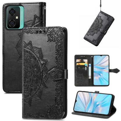 For Blackview C70 Mandala Flower Embossed Leather Phone Case(Black) - More Brand by PMC Jewellery | Online Shopping South Africa | PMC Jewellery