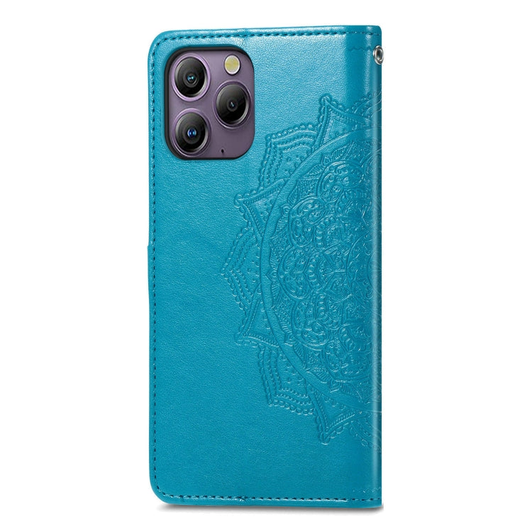 For Blackview A96 Mandala Flower Embossed Leather Phone Case(Blue) - More Brand by PMC Jewellery | Online Shopping South Africa | PMC Jewellery