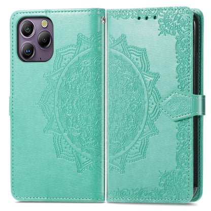 For Blackview A96 Mandala Flower Embossed Leather Phone Case(Green) - More Brand by PMC Jewellery | Online Shopping South Africa | PMC Jewellery