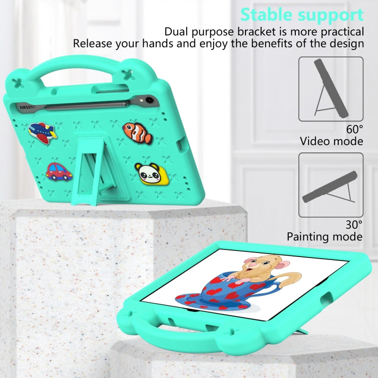 For Samsung Galaxy Tab S9 FE / X510N Handle Kickstand Children EVA Shockproof Tablet Case(Mint Green) - Galaxy Tab S9 FE by PMC Jewellery | Online Shopping South Africa | PMC Jewellery