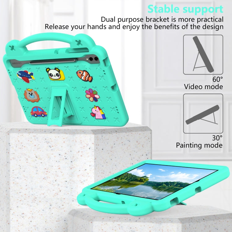 For Samsung Galaxy Tab S9 FE+ 12.4 X610N Handle Kickstand Children EVA Shockproof Tablet Case(Mint Green) - Galaxy Tab S9 FE+ by PMC Jewellery | Online Shopping South Africa | PMC Jewellery | Buy Now Pay Later Mobicred