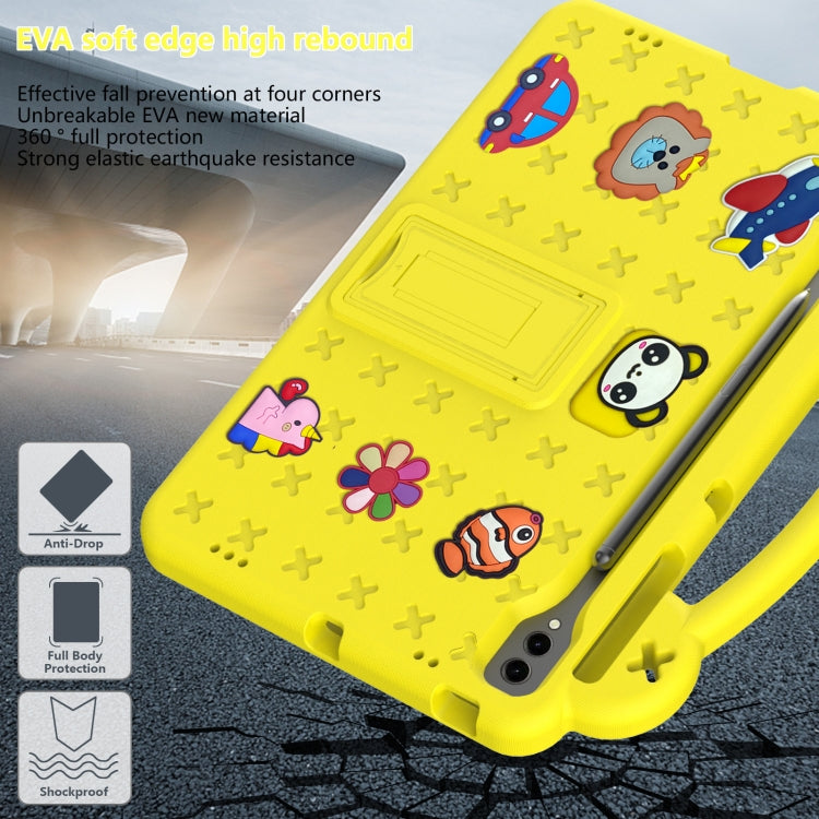 For Samsung Galaxy Tab S9+ 12.4 X810 Handle Kickstand Children EVA Shockproof Tablet Case(Yellow) - Galaxy Tab S9+ Cases by PMC Jewellery | Online Shopping South Africa | PMC Jewellery | Buy Now Pay Later Mobicred