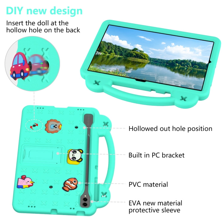 For Samsung Galaxy Tab S10+12.4 X820 Handle Kickstand Children EVA Shockproof Tablet Case(Mint Green) - Tab S10+ Cases by PMC Jewellery | Online Shopping South Africa | PMC Jewellery | Buy Now Pay Later Mobicred