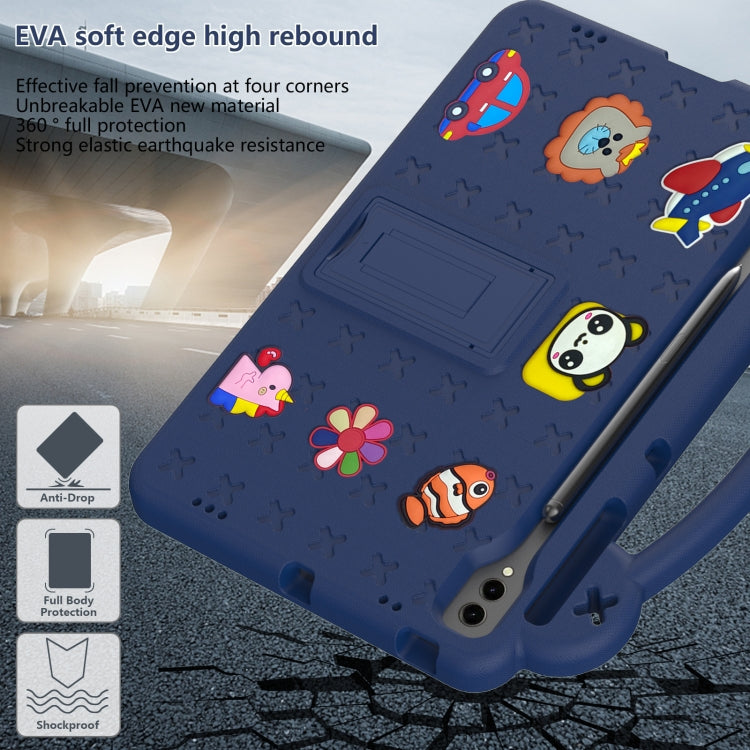 For Samsung Galaxy Tab S10+12.4 X820 Handle Kickstand Children EVA Shockproof Tablet Case(Navy Blue) - Tab S10+ Cases by PMC Jewellery | Online Shopping South Africa | PMC Jewellery | Buy Now Pay Later Mobicred