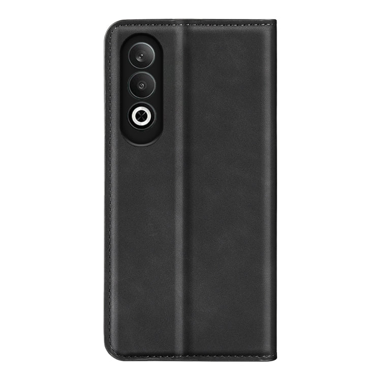 For OPPO K12 Retro-skin Magnetic Suction Leather Phone Case(Black) - OPPO Cases by PMC Jewellery | Online Shopping South Africa | PMC Jewellery | Buy Now Pay Later Mobicred