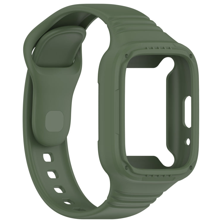 For Redmi Watch 3 Lite Integrated Fully Enclosed Silicone Watch Band(Dark Green) - Watch Bands by PMC TechLife | Online Shopping South Africa | PMC TechLife | Buy Now Pay Later Mobicred