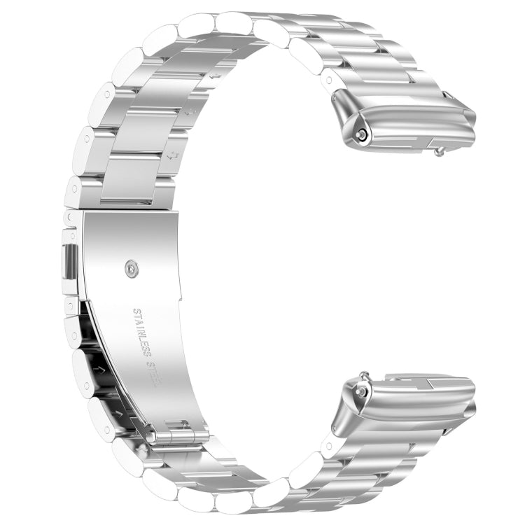 For Redmi Watch 3 Active Three Bead Stainless Steel Metal Watch Band(Silver) - Watch Bands by PMC TechLife | Online Shopping South Africa | PMC TechLife