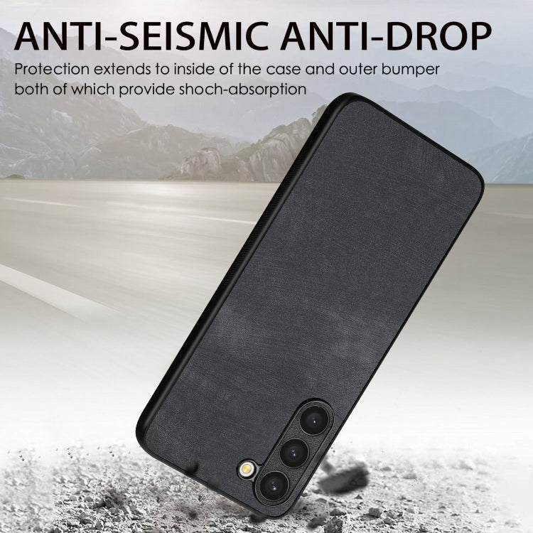 For Samsung Galaxy S25 5G Vintage Leather PC Back Cover Phone Case(Black) - Galaxy S25 5G Cases by PMC Jewellery | Online Shopping South Africa | PMC Jewellery | Buy Now Pay Later Mobicred