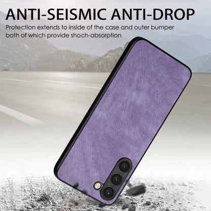 For Samsung Galaxy S25 5G Vintage Leather PC Back Cover Phone Case(Purple) - Galaxy S25 5G Cases by PMC Jewellery | Online Shopping South Africa | PMC Jewellery | Buy Now Pay Later Mobicred