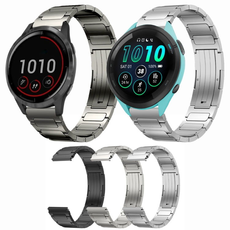 For Garmin Forerunner 255 22mm I-Shaped Titanium Alloy Watch Band(Black) - Watch Bands by PMC TechLife | Online Shopping South Africa | PMC TechLife