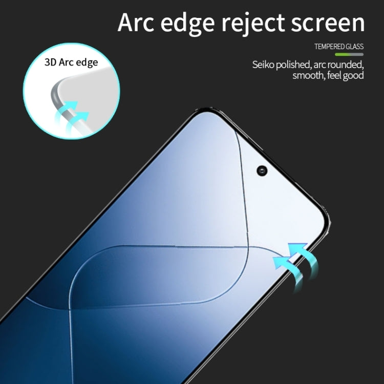 For Xiaomi 14 PINWUYO 9H 3D  Full Screen Explosion-proof Tempered Glass Film(Black) - 14 Tempered Glass by PINWUYO | Online Shopping South Africa | PMC Jewellery | Buy Now Pay Later Mobicred