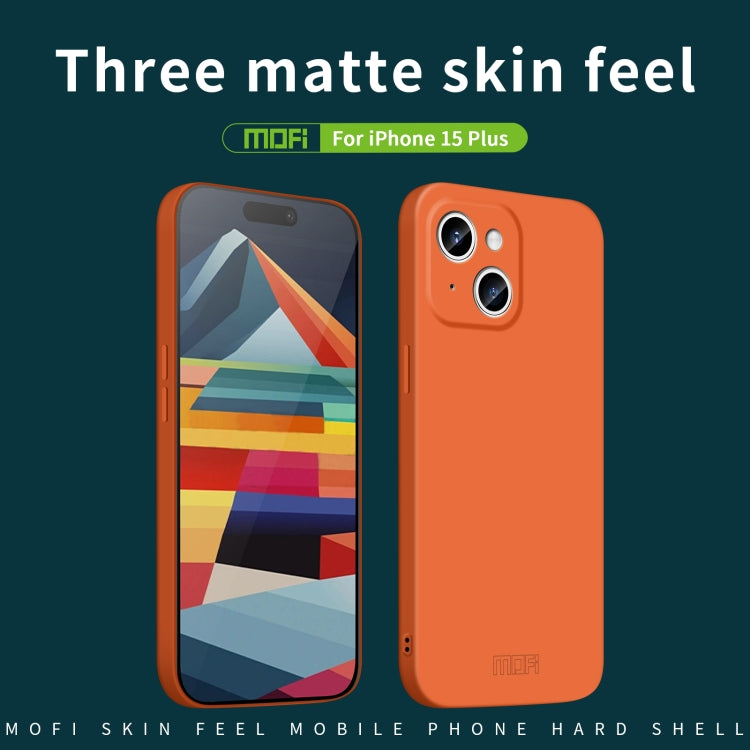 For iPhone 15 Plus MOFI Qin Series Skin Feel All-inclusive Silicone Phone Case(Blue) - iPhone 15 Plus Cases by MOFI | Online Shopping South Africa | PMC TechLife