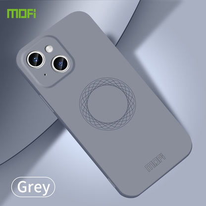 For iPhone 15 MOFI Qin Series Magsafe Skin Feel All-inclusive Silicone Phone Case(Gray) - iPhone 15 Cases by MOFI | Online Shopping South Africa | PMC Jewellery