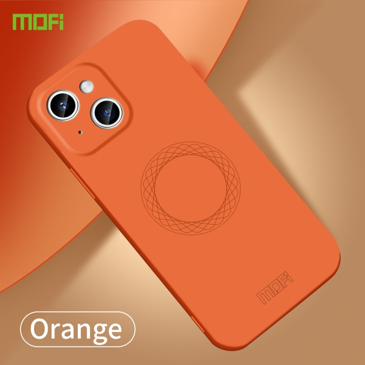 For iPhone 15 MOFI Qin Series Magsafe Skin Feel All-inclusive Silicone Phone Case(Orange) - iPhone 15 Cases by MOFI | Online Shopping South Africa | PMC Jewellery