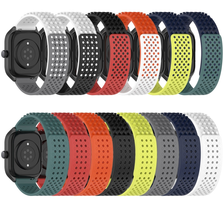 For GarminMove Trend 20mm Holes Breathable 3D Dots Silicone Watch Band(Midnight Blue+Lime Green) - Watch Bands by PMC Jewellery | Online Shopping South Africa | PMC Jewellery