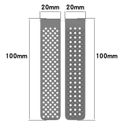 For Garmin Venu 2 Plus 20mm Holes Breathable 3D Dots Silicone Watch Band(White+Black) - Watch Bands by PMC Jewellery | Online Shopping South Africa | PMC Jewellery