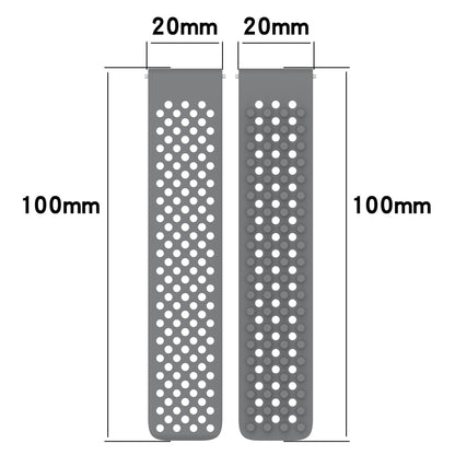 For Garmin VivoMove Style 20mm Holes Breathable 3D Dots Silicone Watch Band(White+Grey) - Watch Bands by PMC Jewellery | Online Shopping South Africa | PMC Jewellery