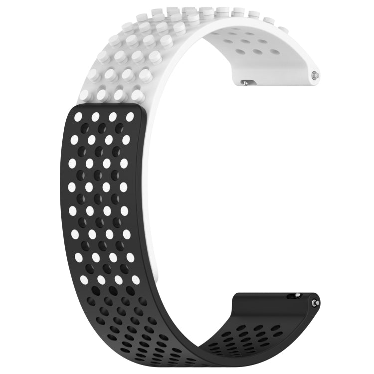 For Amazfit GTR Mini 20mm Holes Breathable 3D Dots Silicone Watch Band(White+Black) - Watch Bands by PMC Jewellery | Online Shopping South Africa | PMC Jewellery