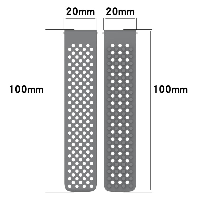 For Amazfit GTR Mini 20mm Holes Breathable 3D Dots Silicone Watch Band(White+Black) - Watch Bands by PMC Jewellery | Online Shopping South Africa | PMC Jewellery