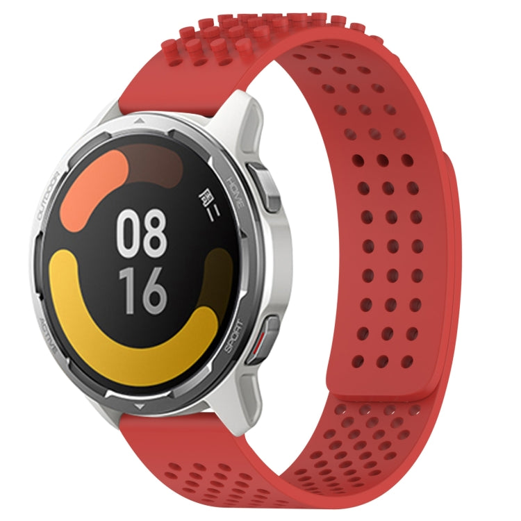 For Xiaomi MI Watch Color 2 22mm Holes Breathable 3D Dots Silicone Watch Band(Red) - Watch Bands by PMC Jewellery | Online Shopping South Africa | PMC Jewellery