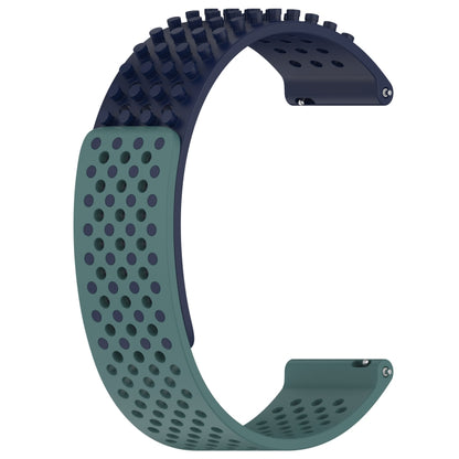 For Xiaomi MI Watch Color 22mm Holes Breathable 3D Dots Silicone Watch Band(Midnight Blue+Olive Green) - Watch Bands by PMC Jewellery | Online Shopping South Africa | PMC Jewellery