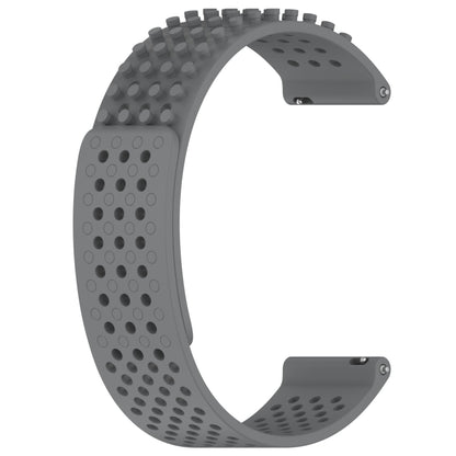 For Xiaomi Haylou RS4 LS12 22mm Holes Breathable 3D Dots Silicone Watch Band(Grey) - Watch Bands by PMC Jewellery | Online Shopping South Africa | PMC Jewellery