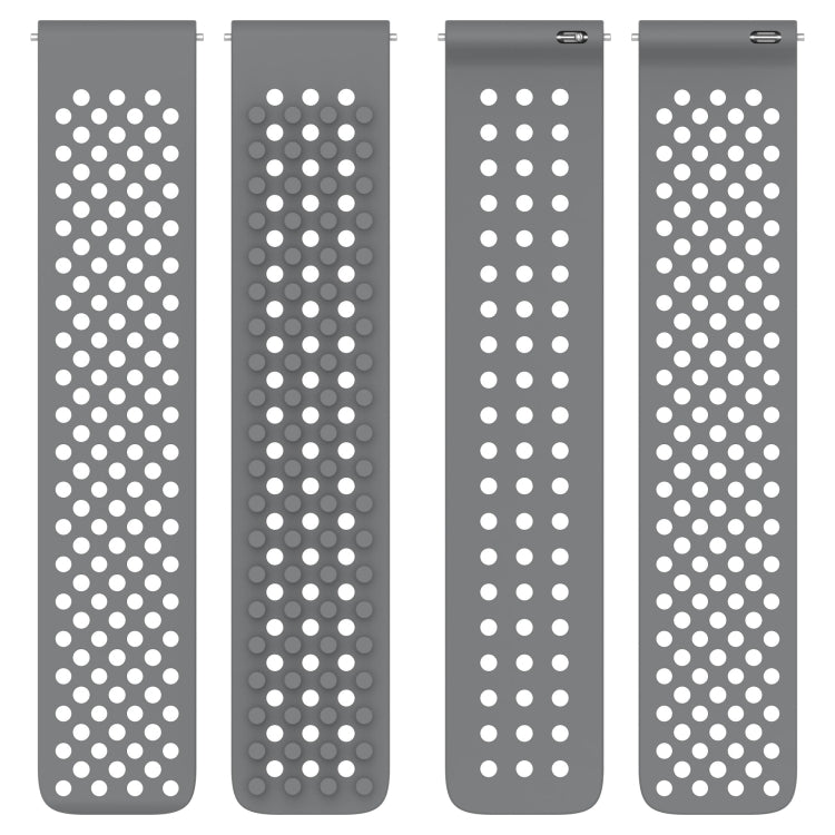 For Xiaomi MI Watch Sport 22mm Holes Breathable 3D Dots Silicone Watch Band(White+Grey) - Watch Bands by PMC Jewellery | Online Shopping South Africa | PMC Jewellery