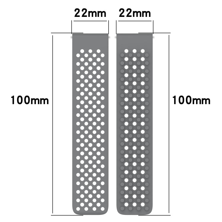 For Xiaomi Haylou GST LS09B 22mm Holes Breathable 3D Dots Silicone Watch Band(White+Black) - Watch Bands by PMC Jewellery | Online Shopping South Africa | PMC Jewellery