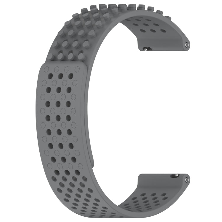 For Amazfit GTR 2e 22mm Holes Breathable 3D Dots Silicone Watch Band(Grey) - Watch Bands by PMC Jewellery | Online Shopping South Africa | PMC Jewellery