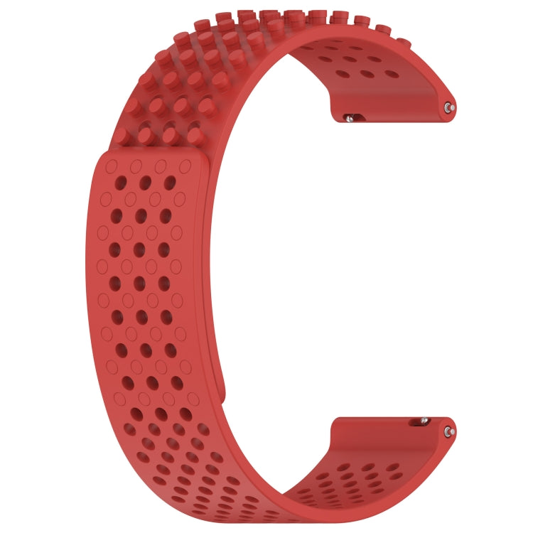 For Amazfit 3 22mm Holes Breathable 3D Dots Silicone Watch Band(Red) - Watch Bands by PMC TechLife | Online Shopping South Africa | PMC TechLife