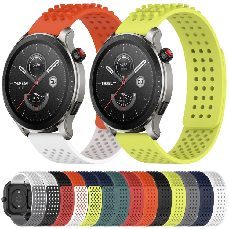 For Amazfit 3 22mm Holes Breathable 3D Dots Silicone Watch Band(Black) - Watch Bands by PMC Jewellery | Online Shopping South Africa | PMC Jewellery