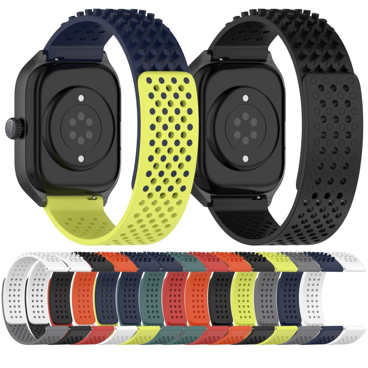 For Amazfit GTR 4 22mm Holes Breathable 3D Dots Silicone Watch Band(Olive Green) - Watch Bands by PMC Jewellery | Online Shopping South Africa | PMC Jewellery