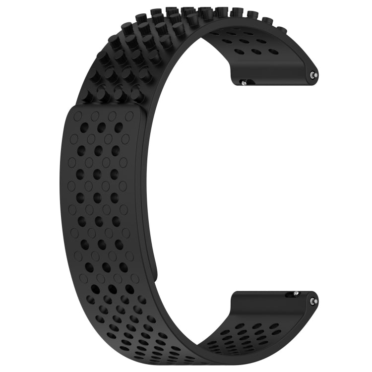 For Garmin Forerunner 255 22mm Holes Breathable 3D Dots Silicone Watch Band(Black) - Watch Bands by PMC TechLife | Online Shopping South Africa | PMC TechLife