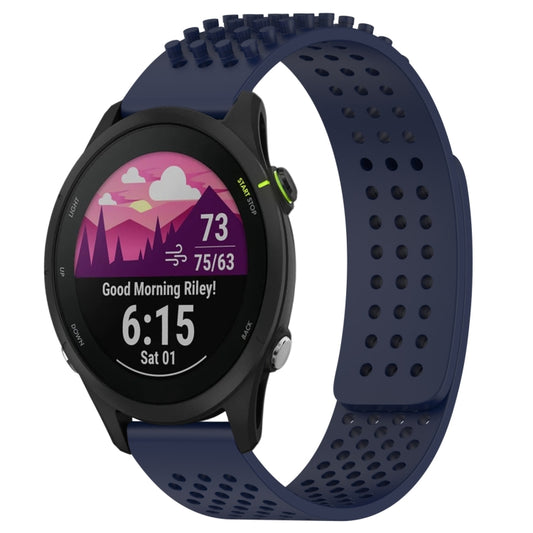 For Garmin Forerunner 255 Music 22mm Holes Breathable 3D Dots Silicone Watch Band(Midnight Blue) - Watch Bands by PMC Jewellery | Online Shopping South Africa | PMC Jewellery