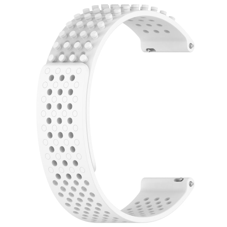 For Garmin Vivoactive 4 22mm Holes Breathable 3D Dots Silicone Watch Band(White) - Watch Bands by PMC Jewellery | Online Shopping South Africa | PMC Jewellery