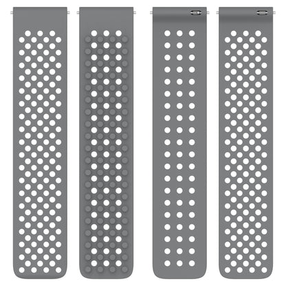 For Garmin Vivoactive 4 22mm Holes Breathable 3D Dots Silicone Watch Band(White+Grey) - Watch Bands by PMC Jewellery | Online Shopping South Africa | PMC Jewellery