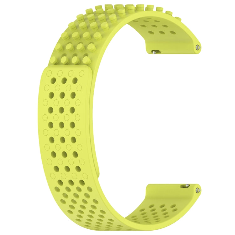 For Samsung Gear S3 Classic 22mm Holes Breathable 3D Dots Silicone Watch Band(Lime Green) - Watch Bands by PMC Jewellery | Online Shopping South Africa | PMC Jewellery