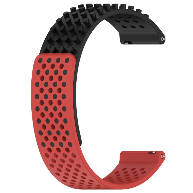 For Samsung Gear S3 Frontier 22mm Holes Breathable 3D Dots Silicone Watch Band(Black+Red) - Watch Bands by PMC Jewellery | Online Shopping South Africa | PMC Jewellery