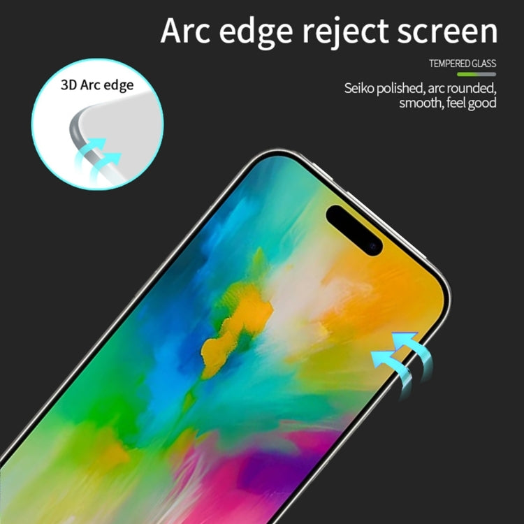 For iPhone 16 Plus MOFI 9H 3D Explosion-proof Curved Screen Tempered Glass Film(Black) - iPhone 16 Plus Tempered Glass by MOFI | Online Shopping South Africa | PMC TechLife | Buy Now Pay Later Mobicred
