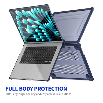 For MacBook Air 15.3 A2941/M3 2024 A3114 ENKAY Hat-Prince 3 in 1 Protective Bracket Case Cover Hard Shell with TPU Keyboard Film / PET Screen Protector, Version:EU(Dark Blue) - MacBook Air Cases by ENKAY | Online Shopping South Africa | PMC Jewellery | Buy Now Pay Later Mobicred