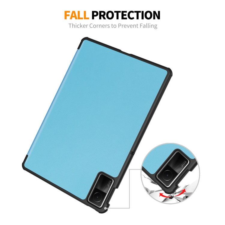 For Redmi Pad SE 11.0 ENKAY Tri-fold Custer Texture Leather Smart Tablet Case(Purple) - free shipping - PMc TechLife - Order now!