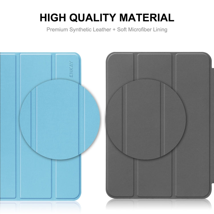 For Redmi Pad SE 11.0 ENKAY Tri-fold Custer Texture Leather Smart Tablet Case(Purple) - free shipping - PMc TechLife - Order now!