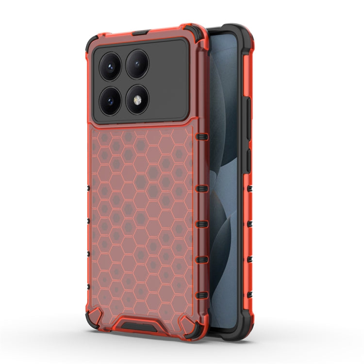 For Redmi K70E Shockproof Honeycomb Phone Case(Red) - K70E Cases by PMC Jewellery | Online Shopping South Africa | PMC Jewellery | Buy Now Pay Later Mobicred