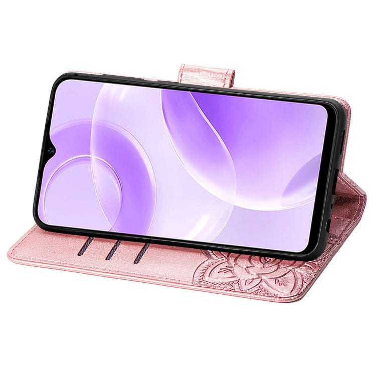 For Ulefone Note 15 Butterfly Love Flower Embossed Leather Phone Case(Rose Gold) - Ulefone Cases by PMC Jewellery | Online Shopping South Africa | PMC Jewellery | Buy Now Pay Later Mobicred