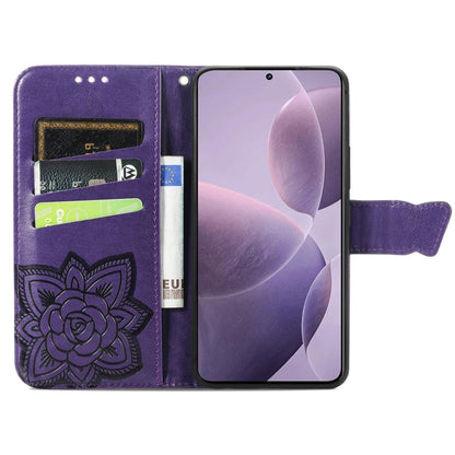 For Xiaomi Redmi K70 Butterfly Love Flower Embossed Leather Phone Case(Dark Purple) - K70 Cases by PMC Jewellery | Online Shopping South Africa | PMC Jewellery | Buy Now Pay Later Mobicred