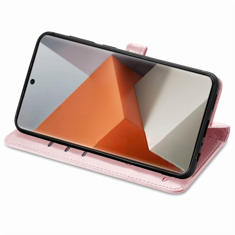 For Xiaomi Redmi Note 13 Pro+ Cat and Dog Embossed Leather Phone Case(Rose Gold) - Note 13 Pro+ Cases by PMC TechLife | Online Shopping South Africa | PMC TechLife