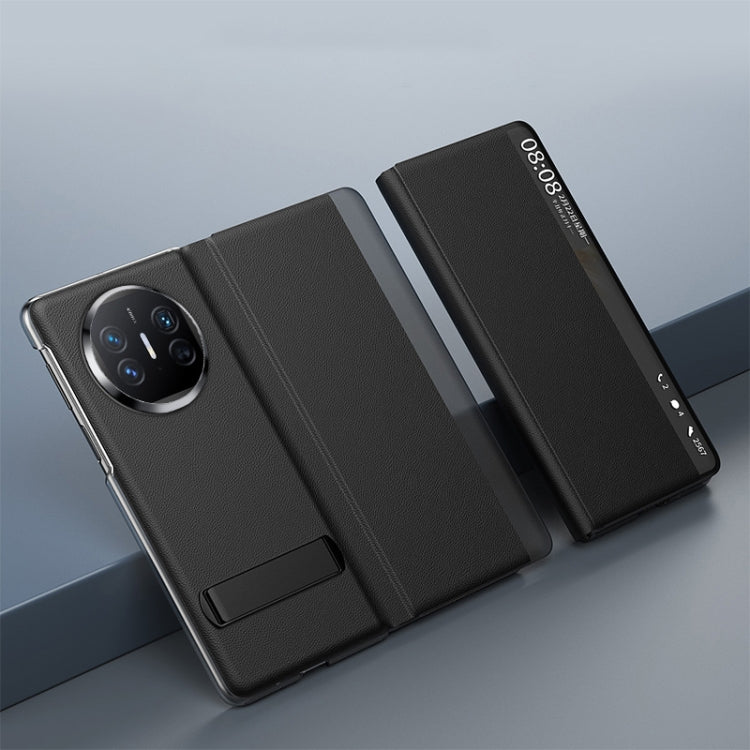 For Huawei Mate X5 All-inclusive Shockproof Phone Case with Holder(Black) - Huawei Cases by PMC TechLife | Online Shopping South Africa | PMC TechLife | Buy Now Pay Later Mobicred