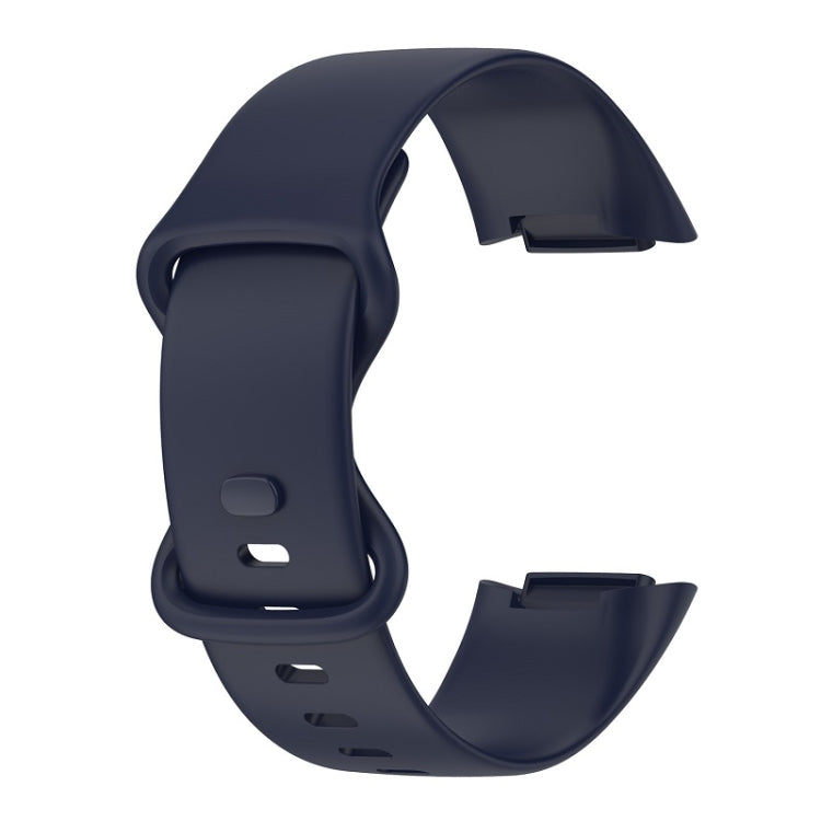 For Fitbit Charge 6 Solid Color Butterfly Buckle Silicone Watch Band, Size:L Size(Dark Blue) - free shipping - PMC TechLife - Order now!